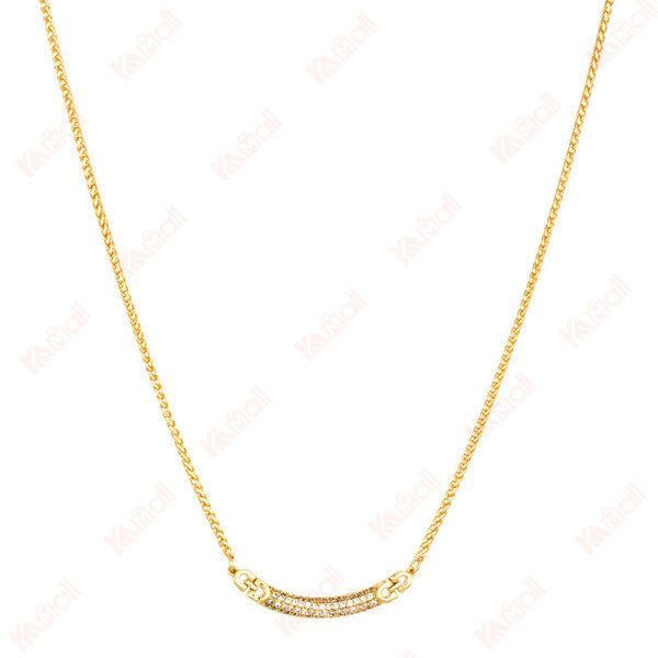 gold necklace snake bone chain rhinestones